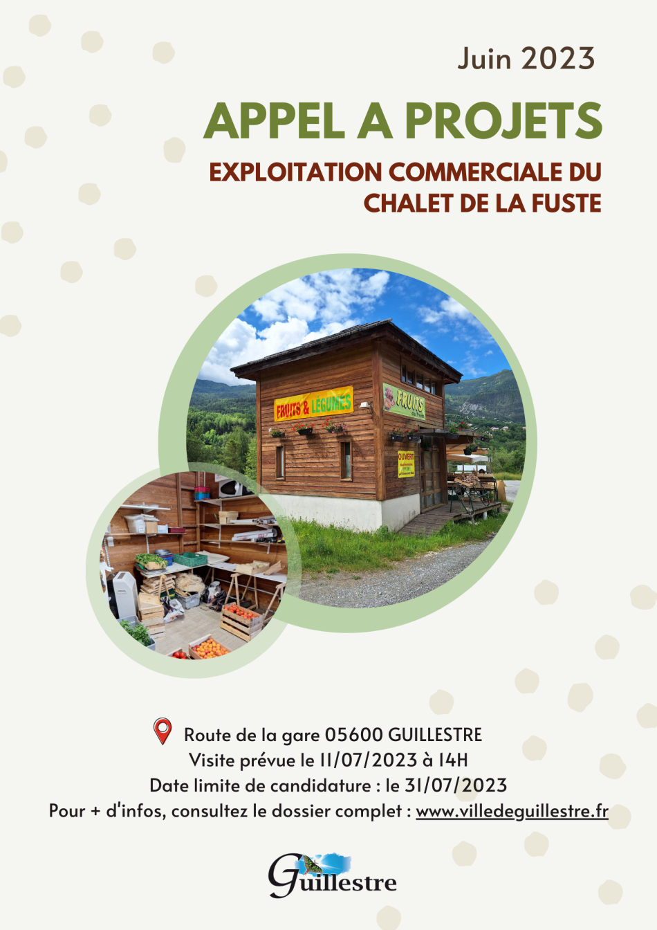 Appel à projets - exploitation commerciale du chalet la Fuste 