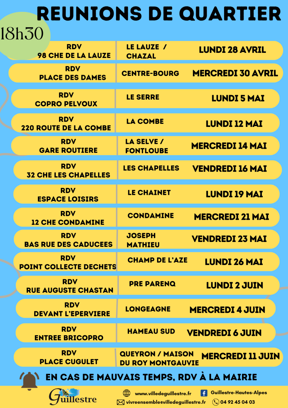 Réunions de quartier