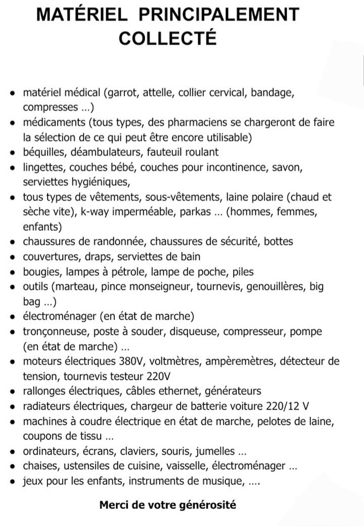 Collecte matériel