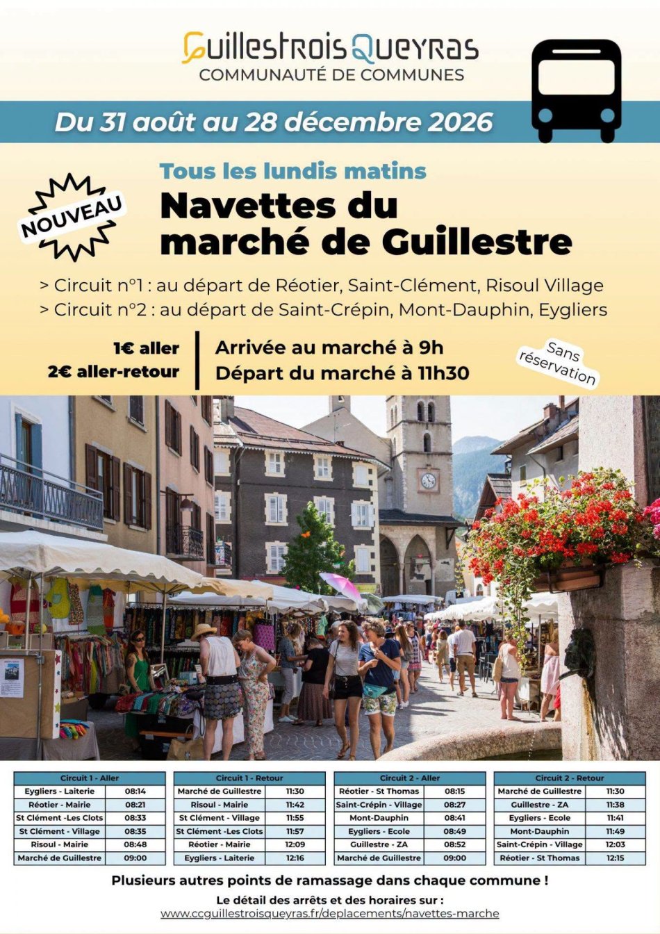 Navettes marché Guillestre