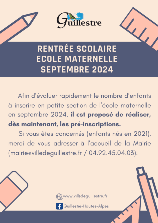 rentrée scolaire 2024