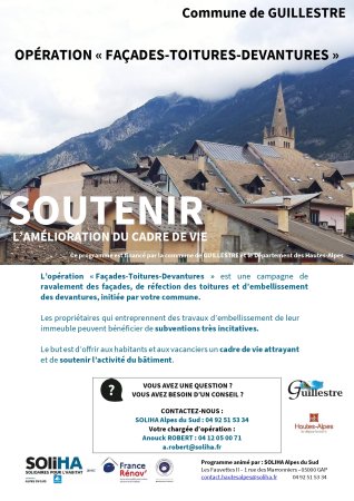 Opération Façades Toitures Devantures